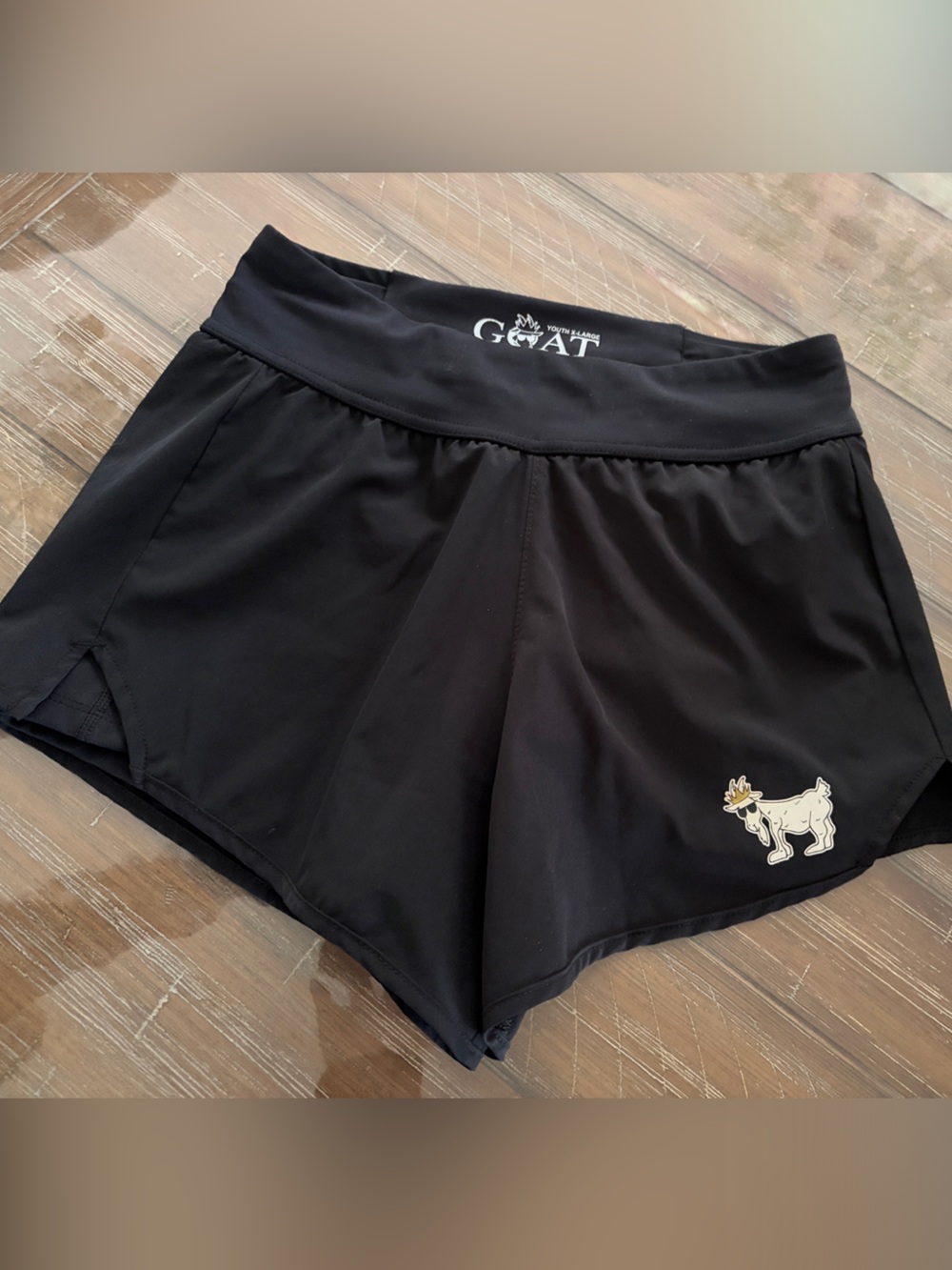 GOAT Black Girls' Athletic Shorts with Goat Logo